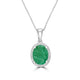 1.83ct Emerald Pendants with 0.11tct Diamond set in 14K White Gold