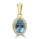 0.74ct Aquamarine Pendants with 0.13tct Diamond set in 18K Yellow Gold