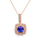 0.97ct Tanzanite Pendant with 0.31tct Diamonds set in 14K Rose Gold