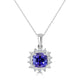 1.54ct Tanzanite Pendant with 0.37tct Diamonds set in 14K White Gold