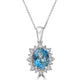 1.62ct  Aquamarine Pendants with 0.42tct Diamond set in 14K White Gold