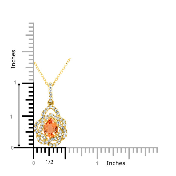 1.13ct Topaz Pendant with 0.46tct Diamonds set in 14K Yellow Gold