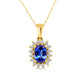 1.55ct Tanzanite Pendant with 0.33tct Diamonds set in 14K Yellow Gold