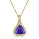 2.75ct Tanzanite Pendant with 0.26tct diamonds set in 14K yellow gold