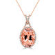 18.55ct Morganite Pendant with 0.76tct Diamonds set in 14K Rose Gold