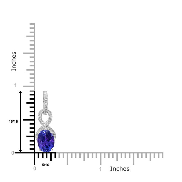 1.52ct Tanzanite Pendants with 0.16tct Diamond set in 14K White Gold