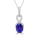 1.52ct Tanzanite Pendants with 0.16tct Diamond set in 14K White Gold