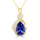 5.44ct Tanzanite Pendant with 0.45tct Diamonds set in 14K Yellow Gold