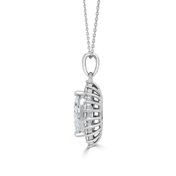 0.72ct Diamond Pendant with 0.27tct Diamonds set in 14K White Gold