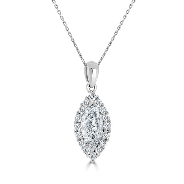 0.72ct Diamond Pendant with 0.27tct Diamonds set in 14K White Gold