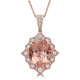 6.44ct  Morganite Pendants with 0.53tct Diamond set in 14K Rose Gold