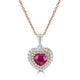 1.22ct Ruby Pendant with 0.31tct diamonds set in 18K two tone gold