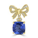 4.908ct Tanzanite Pendants with 0.114tct Diamond set in 18K Yellow Gold