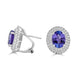 4.60tct Tanzanite Stud Earrings with 1.03tct diamonds set in 14K white gold