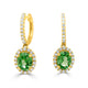 3.05tct Tsavorite Earring with 0.53tct Diamonds set in 14K Yellow Gold