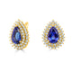 8.07 Tanzanite Earrings with 2.57tct Diamond set in 14K Yellow Gold