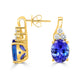 5.07tct Tanzanite Earring with 0.36tct Diamonds set in 14K Yellow Gold