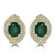 3.98tct Emerald Earring with 0.76tct Diamonds set in 14K Yellow Gold