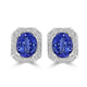 6.21tct Tanzanite Earring with 0.35tct Diamonds set in 14K White Gold