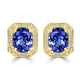 6.48tct Tanzanite Earring with 0.35tct Diamonds set in 14K Yellow Gold