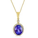 3.86ct Tanzanite Pendant with 0.18tct diamonds set in 14K yellow gold