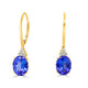 6.4tct Tanzanite Earring with 0.18tct Diamonds set in 14K Yellow Gold