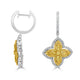 0.99tct Yellow Diamond Earring with 1.66tct Diamonds set in 14K Two Tone Gold