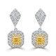 0.32Tct Yellow Diamond Earrings With 0.82Tct Diamond Accents Set In 18K Two Tone Gold