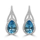 3.25ct  Aquamarine Earrings with 0.47tct Diamond set in 14K White Gold