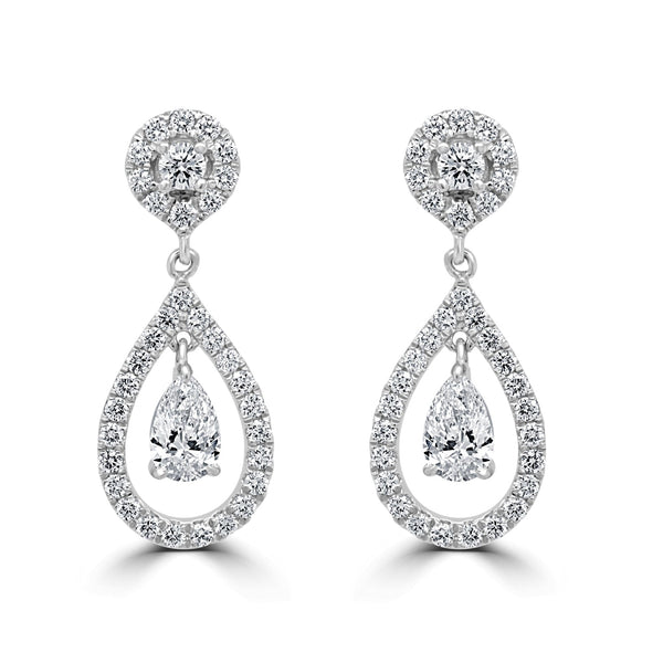 0.62tct Diamond Earring with 0.65tct Diamonds set in 950 Platinum