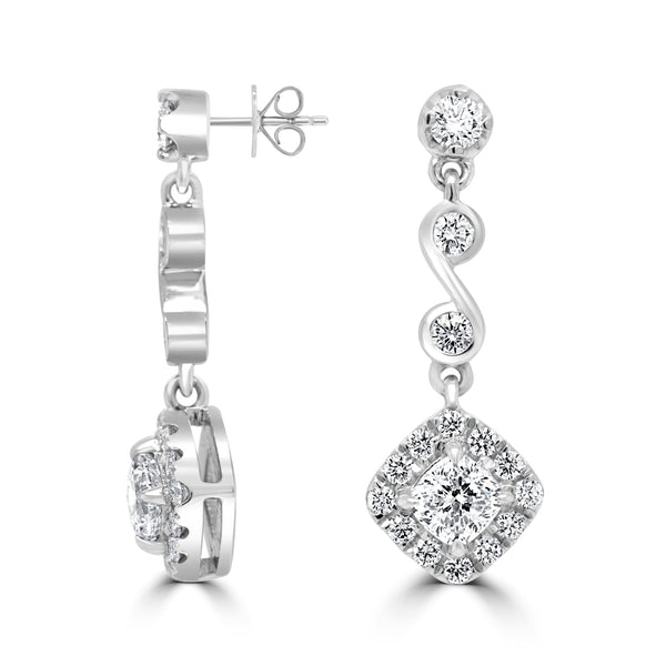 0.62tct Diamond Earring with 0.52tct Diamonds set in 950 Platinum