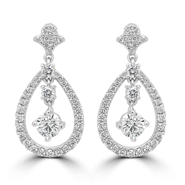 0.52tct Diamond Earring with 0.54tct Diamonds set in 950 Platinum