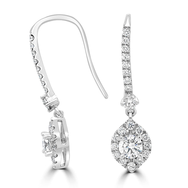 0.54tct Diamond Earring with 0.55tct Diamonds set in 950 Platinum