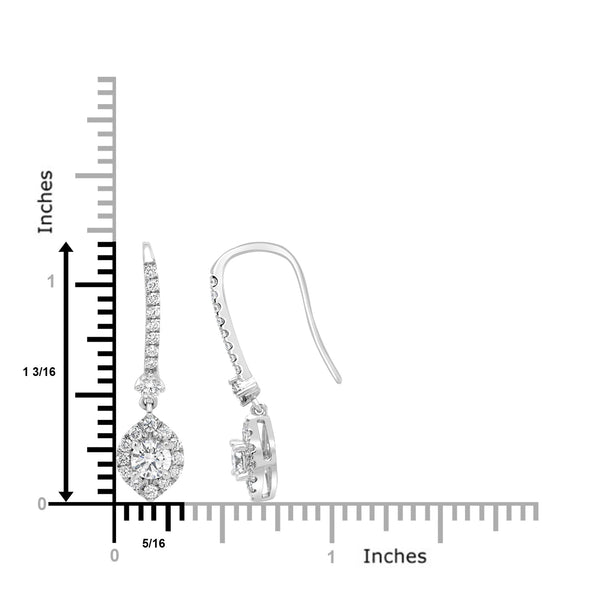 0.54tct Diamond Earring with 0.55tct Diamonds set in 950 Platinum