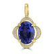 7.641ct Tanzanite Pendants with 0.14tct Diamond set in 18K Yellow Gold