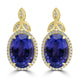 15.956tct Tanzanite Earrings with 0.45tct Diamond set in 18K Yellow Gold