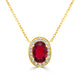 1.64ct Ruby Necklace with 0.17tct Diamonds set in 14K Yellow Gold