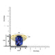 7.7ct Tanzanite Rings with 0.224tct Diamond set in 18K Yellow Gold