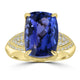 7.7ct Tanzanite Rings with 0.224tct Diamond set in 18K Yellow Gold