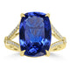 9.39ct Tanzanite Rings with 0.159tct Diamond set in 18K Yellow Gold