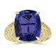 9.445ct Tanzanite Rings with 0.613tct Diamond set in 18K Yellow Gold