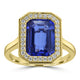 3.394ct Tanzanite Rings with 0.221tct Diamond set in 18K Yellow Gold