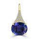 9.606ct Tanzanite Pendants with 0.317tct Diamond set in 18K Yellow Gold