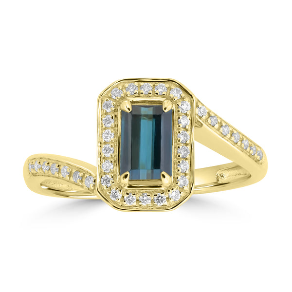 0.6ct Tourmaline Rings with 0.147tct Diamond set in 18K Yellow Gold