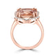 6.03ct Morganite Rings with 0.35tct Diamond set in 14K Rose Gold