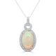 9.22ct Opal Pendant with 0.81tct Diamonds set in 14K White Gold