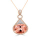 18.63ct Morganite Pendant with 0.78tct Diamonds set in 14K Two Tone Gold