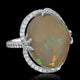 12.28ct Opal Ring with 0.67tct Diamonds set in 14K White Gold