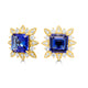 16.73 Tanzanite Earrings with 2.7tct Diamond set in 14K Yellow Gold