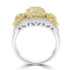 1.6ct Yellow Diamond Ring with 2.16tct Diamonds set in 18K Two Tone Gold